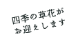 四季の草花がお迎えします