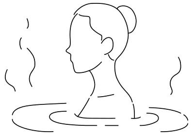 入浴している女性 イラストイメージ