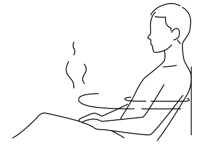 楽な姿勢の男性 イラストイメージ