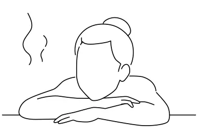 リラックスした女性 イラストイメージ